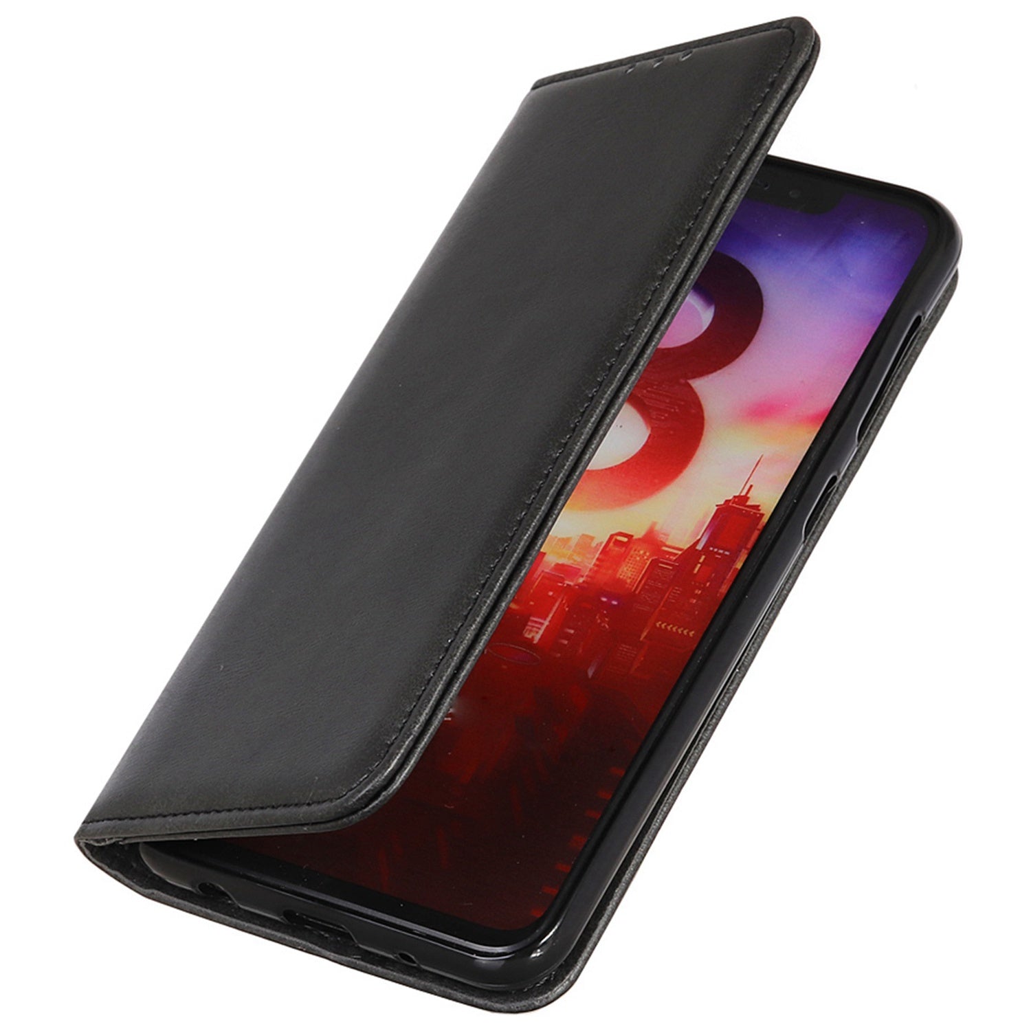 For Xiaomi Redmi Note 13R Pro 5G Split Leather Case Wallet Magnetic Closing Cover - Black For Xiaomi Redmi Note 13R Pro 5G Split Leather Case Wallet Magnetic Closing Cover - Black